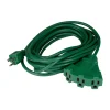 Northlight 25' Green 3-Prong Outdoor Extension Power Cord With Fan Style Connector