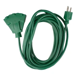 Northlight 25' Green 3-Prong Outdoor Extension Power Cord With Fan Style Connector
