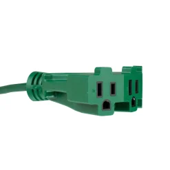 Northlight 25' Green 3-Prong Outdoor Extension Power Cord With Fan Style Connector