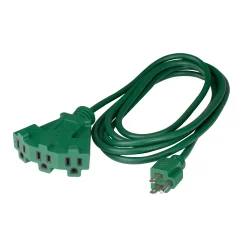 Northlight 10' Green 3-Prong Outdoor Extension Power Cord With Fan Style Connector