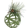 Northlight Balls>5" Green Rattan Style Christmas Ball Ornament With Pine Cone