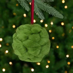 Northlight Balls>4.25" Green Yarn Ball Hanging Christmas Ornament
