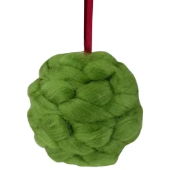 Northlight Balls>4.25" Green Yarn Ball Hanging Christmas Ornament