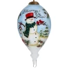 CC Christmas Decor Finials>6" Hand Painted Mouth Blown Glass Snowman Finial Christmas Ornament