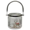 Candles & Holders*Northlight 4" Hand-Painted Pine Trees And Deer Flameless Glass Christmas Candle Holder