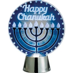 Rite Lite 4.5" Happy Hanukkah And Menorah Led Lighted Tabletop Decoration