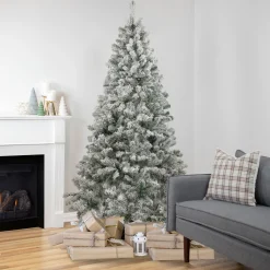 Northlight Unlit Traditional Trees>6.5' Heavily Flocked Madison Pine Artificial Christmas Tree, Unlit
