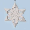 Roman Snowflakes>4" Holy Night Origami Style Star Point Glittered Snowflake Christmas Ornament