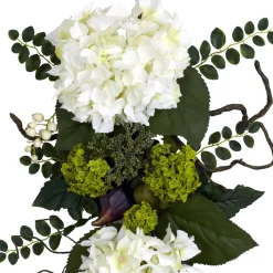 Unlit Teardrops*Nearly Natural 28" Hydrangea Artificial Spring Teardrop Swag, Unlit