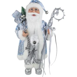 Santa Figures*Northlight 16" Ice Palace Santa Claus With Staff And Bag Christmas Figure