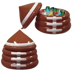Party Central 26" Inflatable Brown Football Game Day Party Drink Cooler With Lid