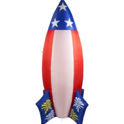 Northlight 8' Inflatable Led Lighted 4Th Of July Americana Rocket Outdoor Yard Decoration