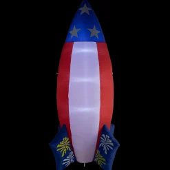 Northlight 8' Inflatable Led Lighted 4Th Of July Americana Rocket Outdoor Yard Decoration