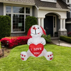 Northlight 4' Inflatable Lighted Valentine's Day Doggie Outdoor Decoration
