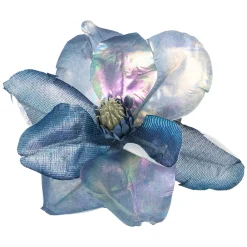 Northlight Garden & Floral>7" Iridescent Blue Artificial Magnolia Clip-On Christmas Ornament