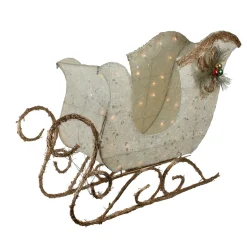 Outdoor Decorations*Northlight 39.25" Ivory And Gold Sleigh Outdoor Christmas Decoration