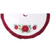 48 Inch And Smaller*Sterling 48" Ivory And Red Poinsettia Christmas Tree Skirt With Beads