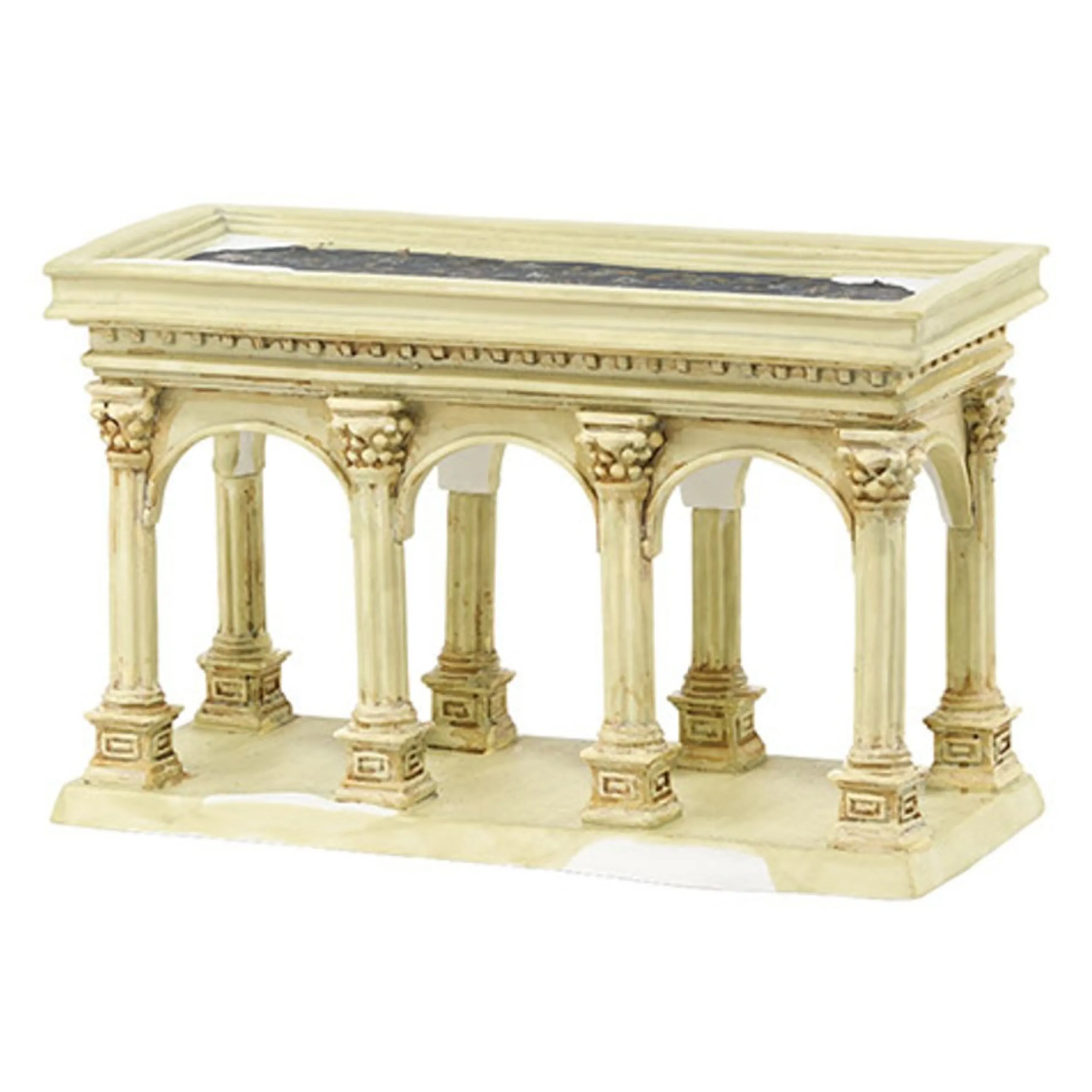 Christmas Villages*Department 56 7" Ivory And White Tudor Gardens Pavilion Tabletop Decor