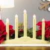 Northlight 14.5" Ivory 5-Lights Christmas Chandelier On Holly Berry And Bell Base Candle Lamp