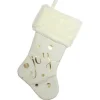 Stockings*Northlight 19" Ivory White And Gold "Joy" Christmas Stocking With White Faux Fur Cuff