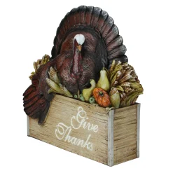 Roman 10.5" Joseph Studio"S Thanksgiving Turkey In A Crate Tabletop Decoration