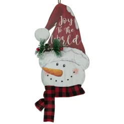 Wall & Door Decorations*Northlight 16.5" Joy To The World Snowman In Santa Hat Christmas Wall Decoration
