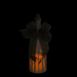 Candles & Holders*Northlight 10" Led Flameless Pillar Candle In A Clear Glass Bottle Lantern With Bird Accents