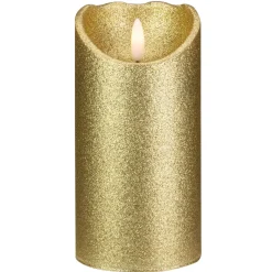 Candles & Holders*Northlight 6" Led Gold Glitter Flameless Christmas Decor Candle