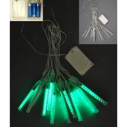 Hi-Line Gifts 43" Led Green Lighted Meteor Tube Christmas Light - Clear Wire