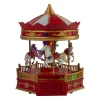 Christmas Villages*Northlight 9.25" Led Lighted Animated And Musical Carousel Christmas Village Display Piece