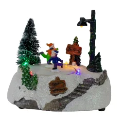 Christmas Villages*Northlight 5.5" Led Lighted Animated And Musical Christmas Skating Village Display Piece