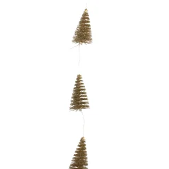 Northlight 6.75' Led Lighted B/O Gold Mini Sisal Tree Christmas Garland - Warm White Lights