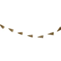 Northlight 6.75' Led Lighted B/O Gold Mini Sisal Tree Christmas Garland - Warm White Lights