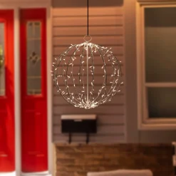 Northlight 30" Led Lighted 3D Christmas Hanging Ball Decoration – Warm White Lights