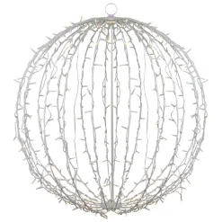 Northlight 30" Led Lighted 3D Christmas Hanging Ball Decoration – Warm White Lights