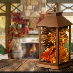 National Tree Company 11.5" Led Lighted Fall Harvest Lantern