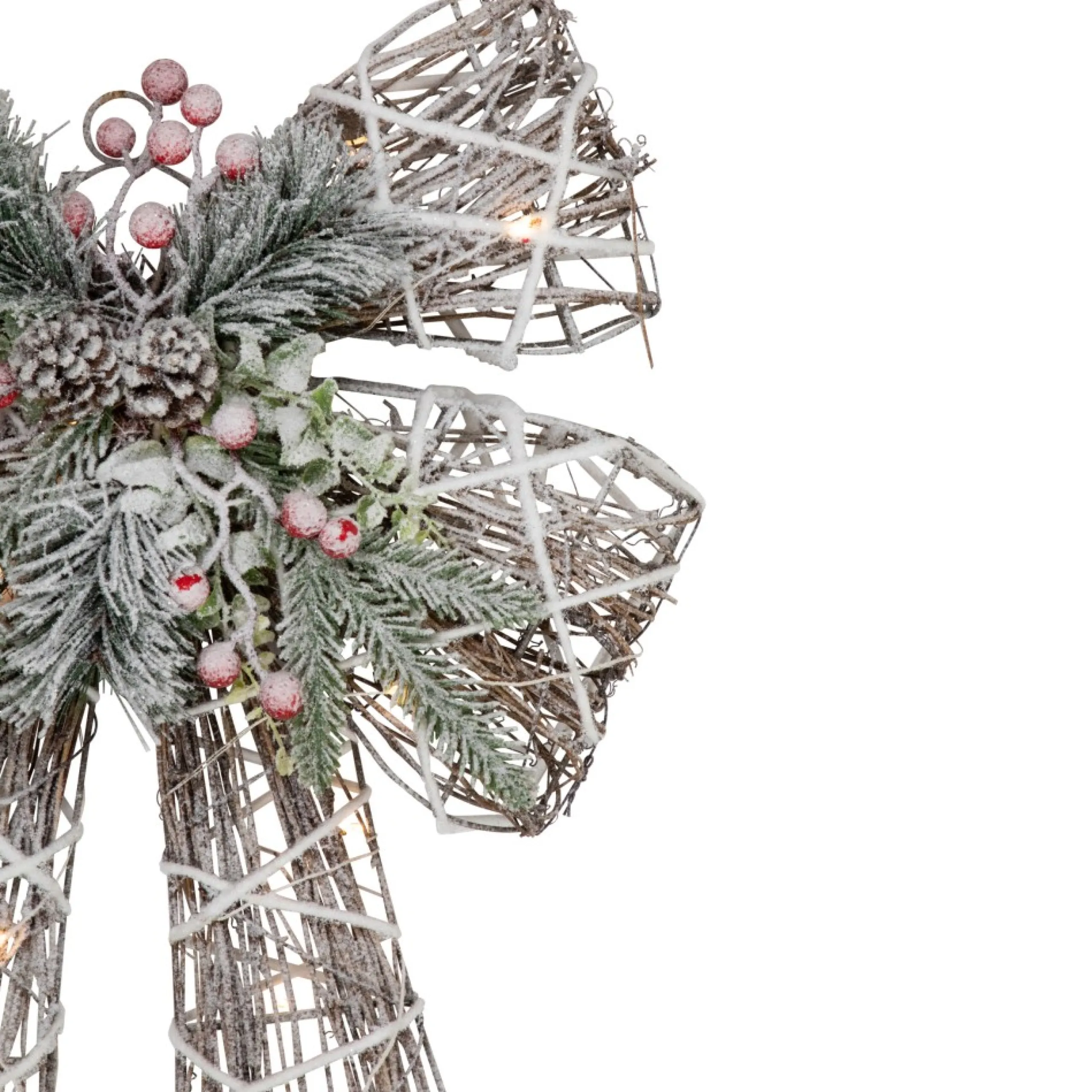 Bows*Northlight 23" Led Lighted Frosted Rattan Christmas Bow Decoration