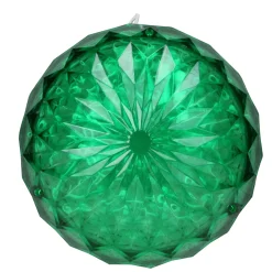 Northlight 6" Led Lighted Green Crystal Sphere Outdoor Christmas Decoration