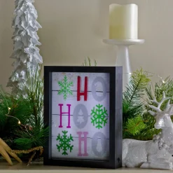 Signs & Plaques*Northlight 9" Led Lighted "Ho, Ho, Ho" With Snowflakes Christmas Wall Art