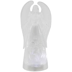 Nativities*Northlight 9" Led Lighted Icy Crystal Angel And Nativity Scene Christmas Figurine