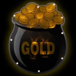 Northlight 12" Led Lighted Irish St. Patrick's Day Pot Of Gold Window Silhouette Decoration