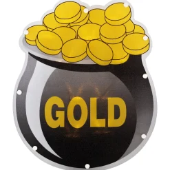 Northlight 12" Led Lighted Irish St. Patrick's Day Pot Of Gold Window Silhouette Decoration