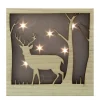 Signs & Plaques*Northlight 9.75" Led Lighted Male Deer With Antlers Stars Lighted Christmas Wooden Box