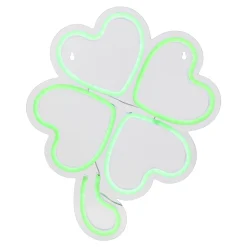 Northlight 15" Led Lighted Neon Style Green Shamrock St. Patrick's Day Window Silhouette