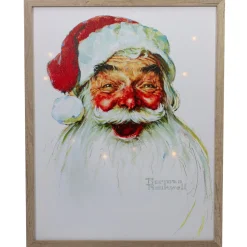 Wall & Door Decorations*Northlight 19" Led Lighted Norman Rockwell 'santa Claus' Christmas Wall Art