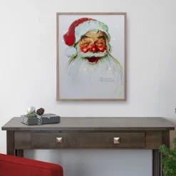 Wall & Door Decorations*Northlight 19" Led Lighted Norman Rockwell 'santa Claus' Christmas Wall Art