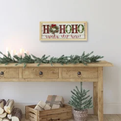 Wall & Door Decorations*Northlight 19.75" Led Lighted Plaid 'Ho Ho Ho' Wooden Christmas Wall Sign