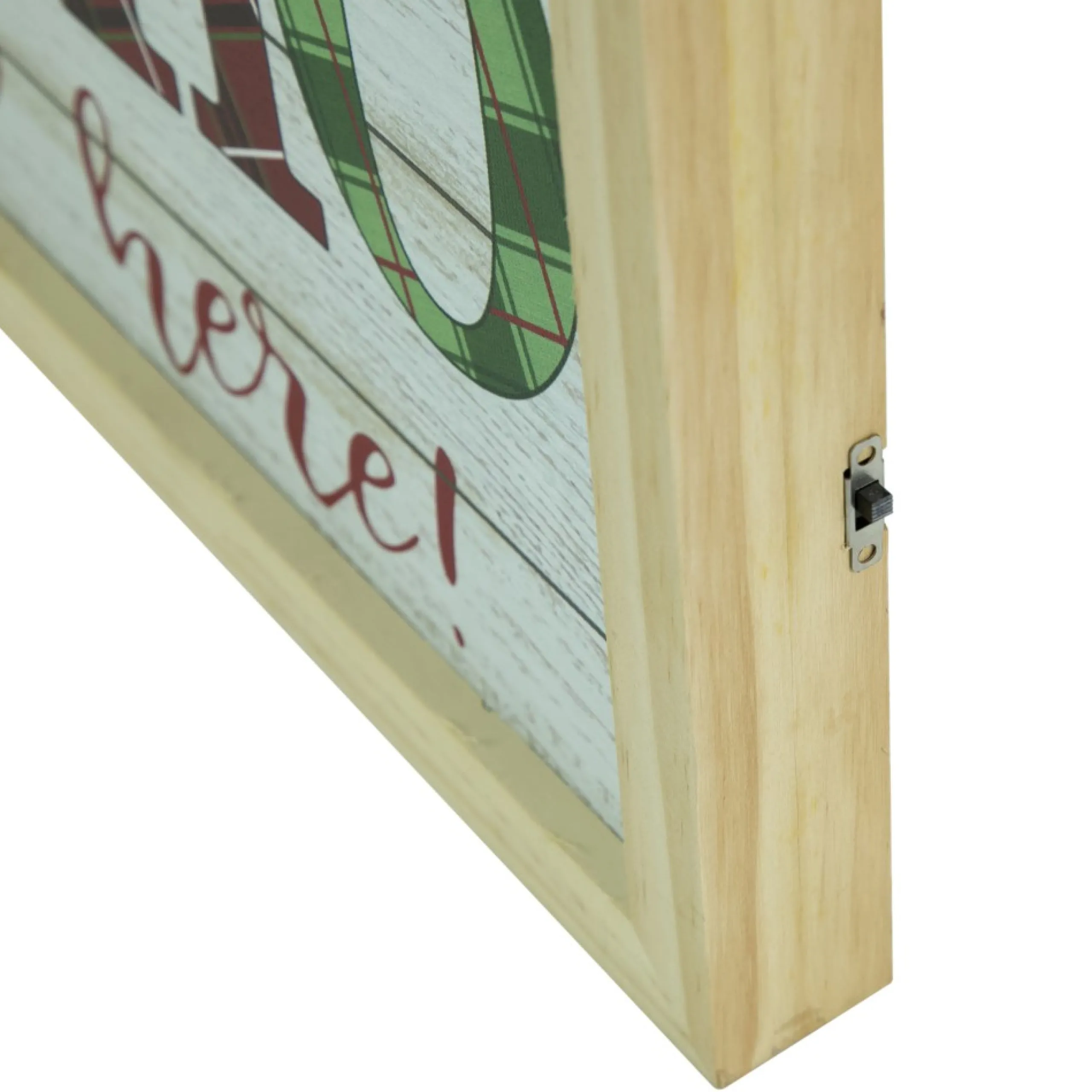 Wall & Door Decorations*Northlight 19.75" Led Lighted Plaid 'Ho Ho Ho' Wooden Christmas Wall Sign