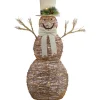 Outdoor Decorations*Northlight 48" Led Lighted Rustic Rattan Snowman Outdoor Christmas Decoration
