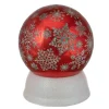 Snow Globes*Northlight 6.5" Led Lighted Shiny Red Snowflake Water Globe Tabletop Decoration